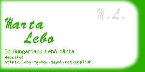 marta lebo business card